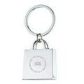 Shopping Bag Shaped Shiny Nickel Finish Key Chains